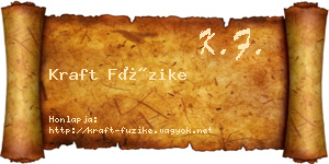Kraft Füzike névjegykártya